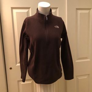 GIRLS NORTH FACE BROWN FLEECE PULLOVER S/XL